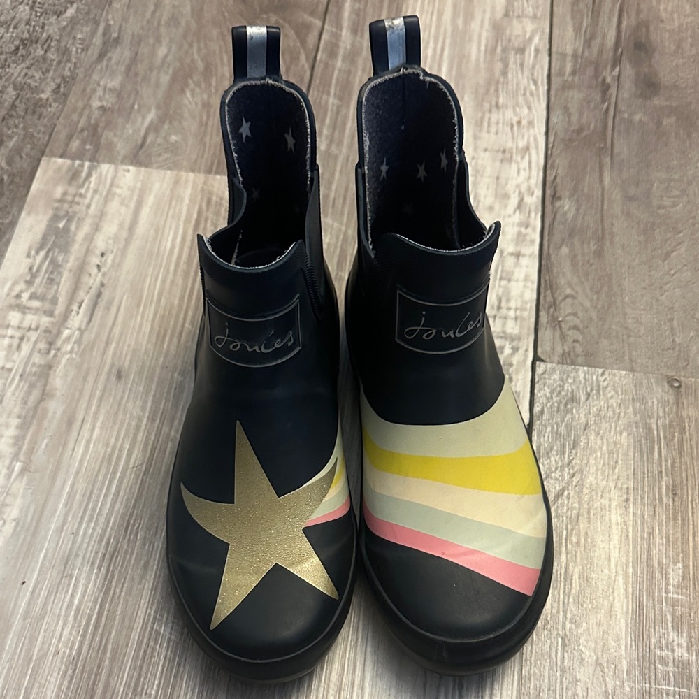 Joules Kids Navy Boots with Star and Stripes
